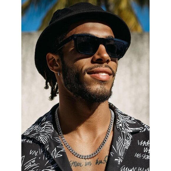 Men's 9MM Width-Steel Stainless Steel Miami Cuban Curb Link Chain Necklace - Picture 8 of 9